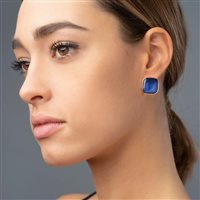 Orecchini Madì Donna laguna in Argento Quarzo idrotermale CLIP QUADRI AZZ AG R - CLIP QUADRI AZZ AG R